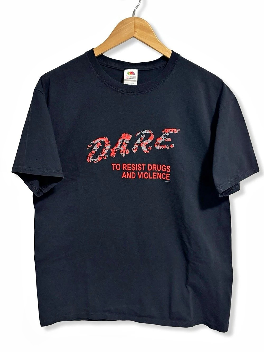 Vintage Y2K DARE To Resist Drugs And Violence T-Shirt Large Black & Red